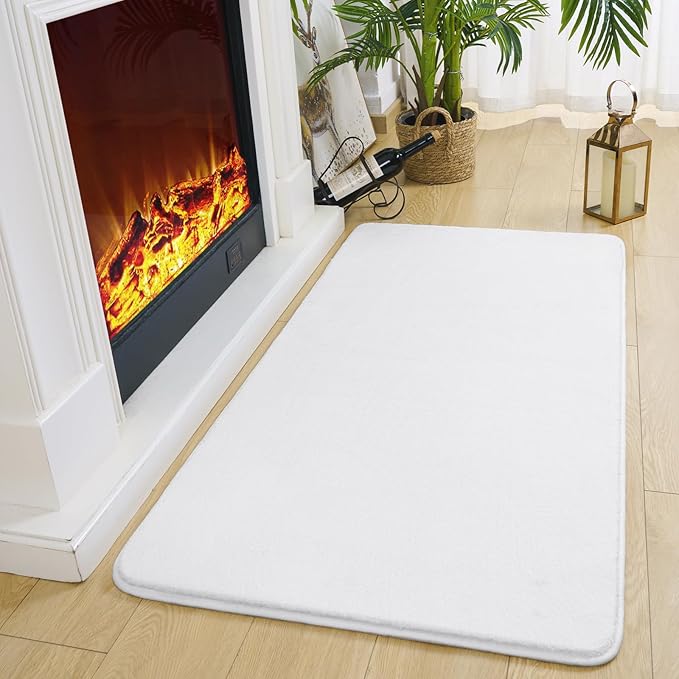 Amearea Modern Washable Runner Rugs, 2x4 Feet White Bedroom Runner Rug - Image 4