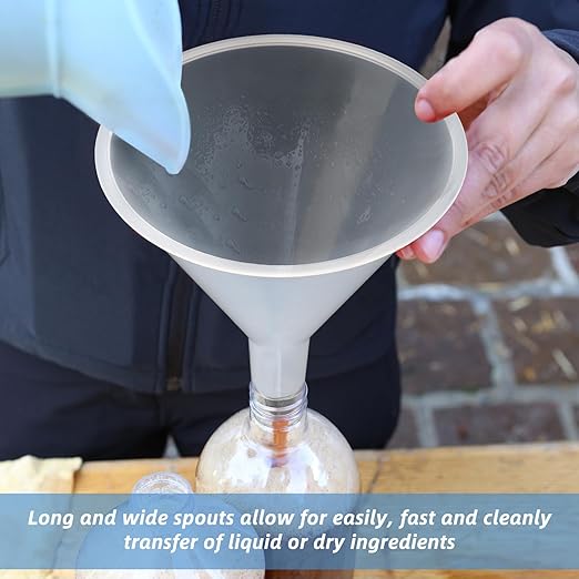 8 Pcs 6 Inch Wide Mouth Plastic Large Funnels, Easy and Smooth Content Transfer - Image 4