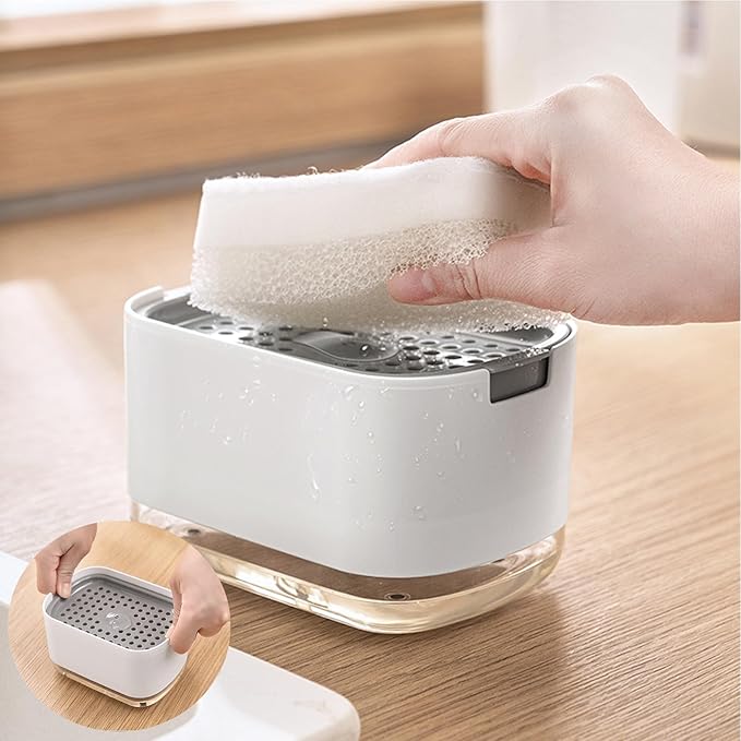 RUFCRIL Soap Pump Dispenser and Sponge Holder, 10oz / 300ml Dish Soap Dispenser - Image 5