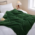 Green Fleece Throw Blanket 90”×90” by linecooo