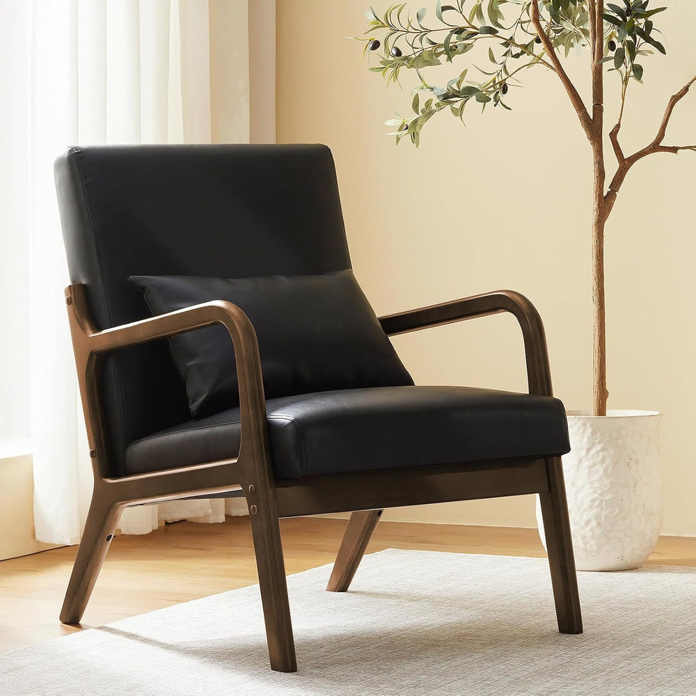 Achicsofar Accent Chair Mid Century Modern Armchair with Lumbar Support Pillo...