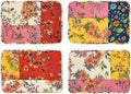 4-Piece Floral Patchwork Quilted Placemats, Original | 13 x 19 inch, reversible quilted cotton, four distinctive designs, machine washable, gift-ready packaging