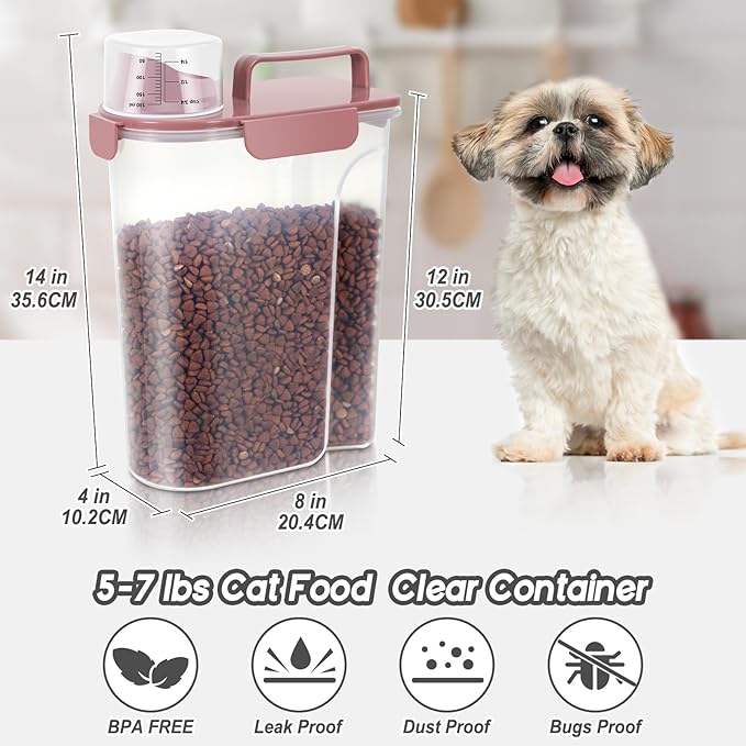 LEAWALK 5Lbs Airtight Cat Dog Food Storage Container - Image 4