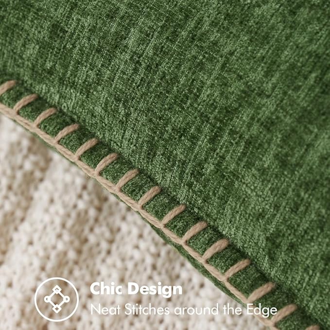 MIULEE Pack of 2 Pillow Covers 20x20 Inch Moss Green Farmhouse Decorative Throw - Image 2