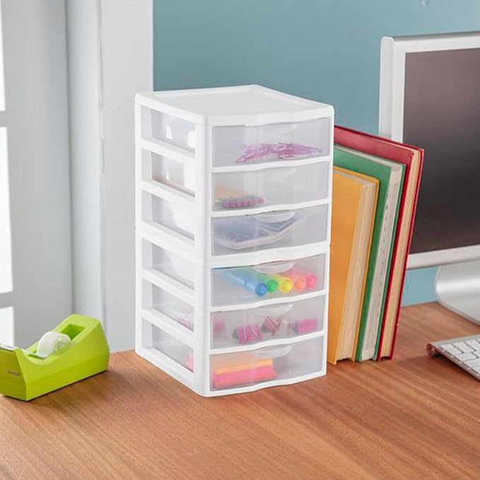 Sterilite 18-Pack Clearview 3-Drawer Cart, Small Plastic Storage Organizer - Image 9