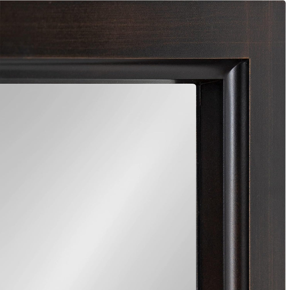 Kate and Laurel Cassat Window Wall Accent Mirror, 13" x 30", Dark B...
