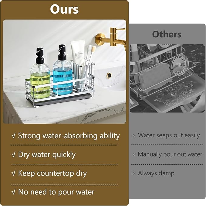 Shinowa Kitchen Dish Soap Dispenser Set, 14OZ Glass Bottle - Image 3