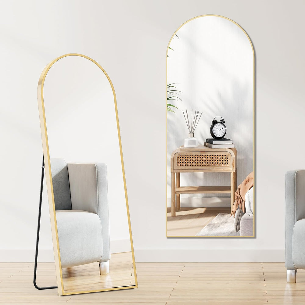 OLIXIS 64"x21.5" Arched Full Length Mirror with Stand, Body Mirror