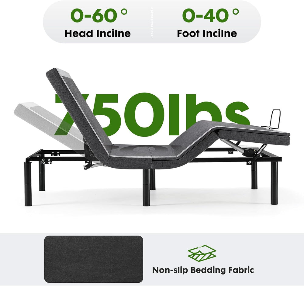 OLIXIS Twin XL Adjustable Bed Frame, Electric Base, USB, Zero Gravity