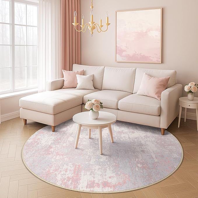Washable Area Rugs 6ft Non-Slip Modern Abstract Soft - Image 4