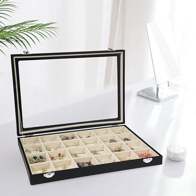 Stratalife Jewelry Tray 24 Grid Earring Organizer - Image 3