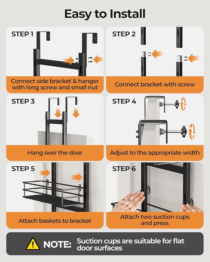 6-Tier Over the Door Pantry Organizer, Cabinet Door Organizer, Kitchen Pantry - Image 6