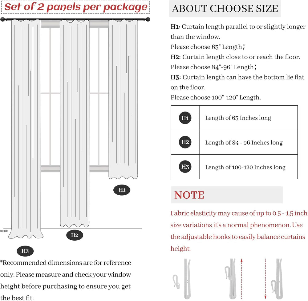 Pinch Pleat Thick Linen Viral Curtains 84 Inch Length 2 Panels Set for Living...
