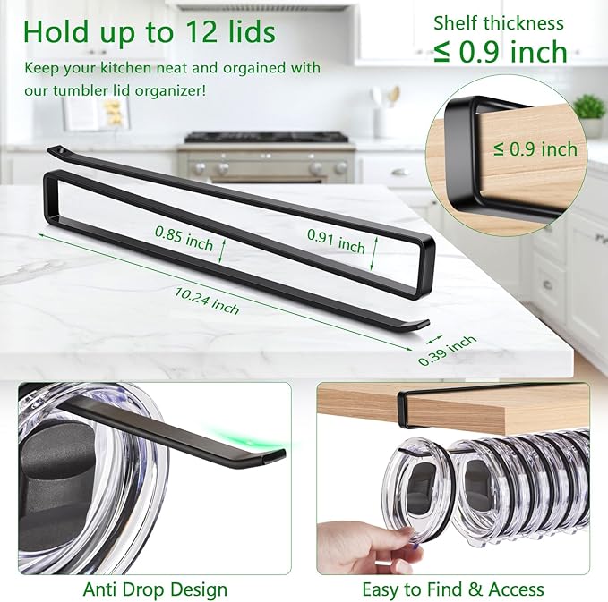 2 Pack Tumbler Lid Organizer, Cup Lid Holder - Image 2