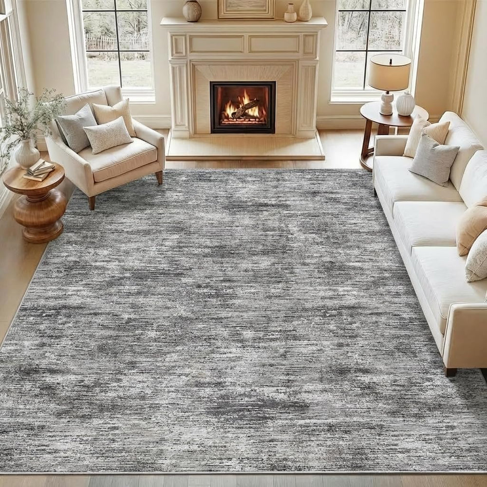 Garvee 10x13 Area Rugs for Living Room Solid Color Washable Rug, Light Grey