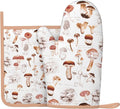 Mushroom Silicone Oven Mitts Pan Mats Set of 2, Heat Resistant Gloves Potholder by Cayiibe