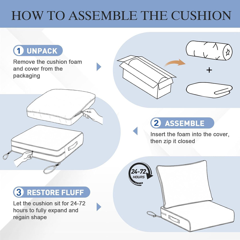BPS 25 x 25 Inch Outdoor Chair Cushion Set