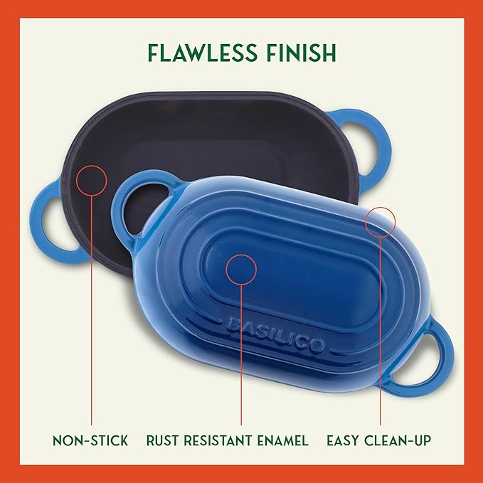 Enameled Cast Iron Bread Oven 2 Qt, Non-Stick Single Loaf Cast Iron Bread Pan