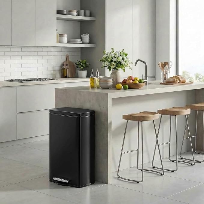 13.2 Gal Kitchen Trash Can, 50L Recycling or Garbage Bin, Brushed Stainless - Image 7
