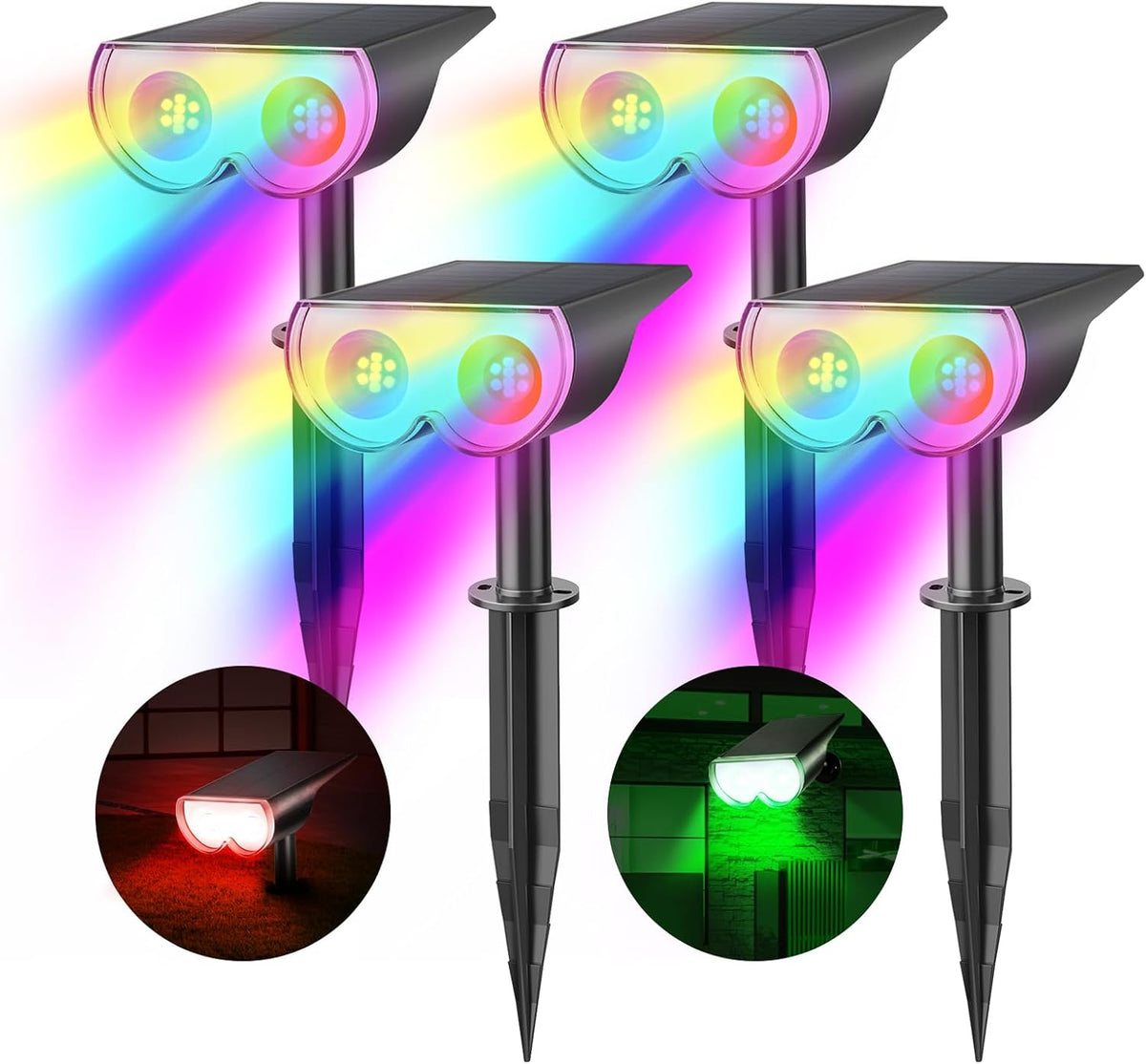Consciot Solar Spot Lights Outdoor, Halloween Decorations, Color Changing