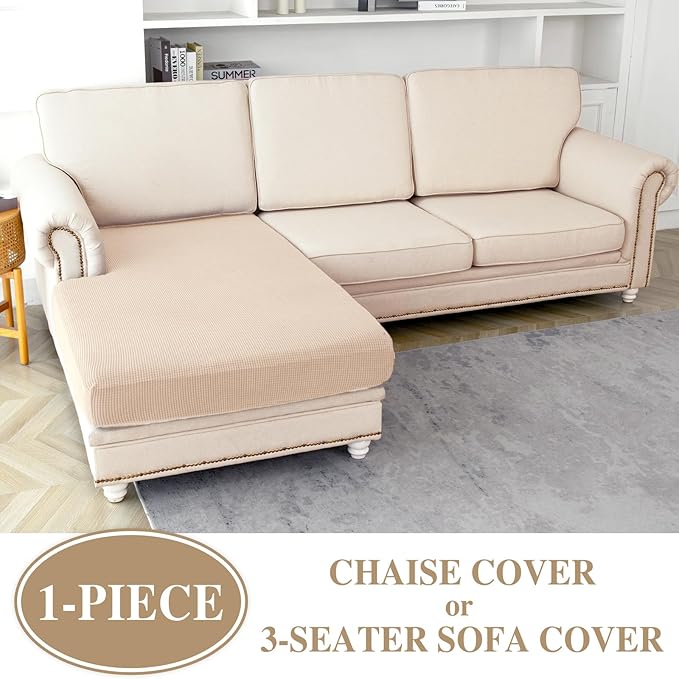 Couch Cushion Cover Chaise Lounge Cover Washable Separate Seat Chaise Couch - Image 2