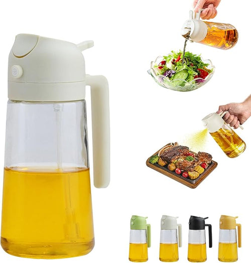 2 In 1 Oil Dispenser And Oil Sprayer, 16 Oz/470 Ml Oil Dispenser by Unknown