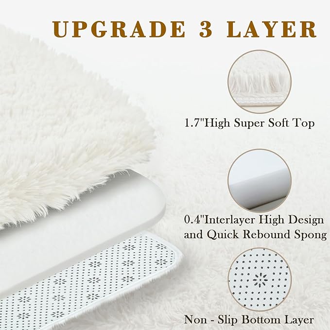 Area Rugs 10x14 Living Room, Shaggy Carpet Soft Plush Furry Bedside Rug Large - Image 4