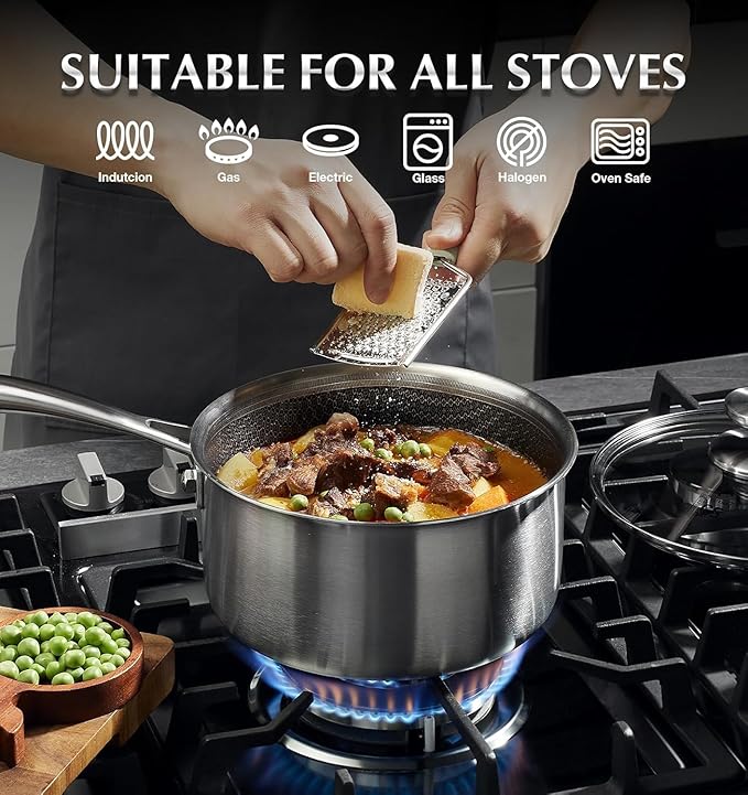 KOCH SYSTEME CS Hybrid Nonstick Stainless Steel Saucepan Set