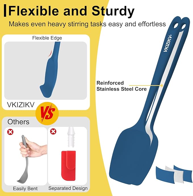4 Pcs Silicone Spoon Spatula Set, 11.4 In, Food Grade Rubber Spatulas - Image 4