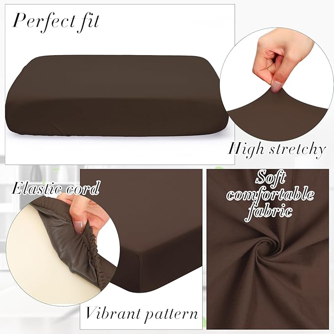 Newwiee Set of 4 Stretch Patio Cushion Covers Sofa Couch Seat Chair Slipcovers - Image 3