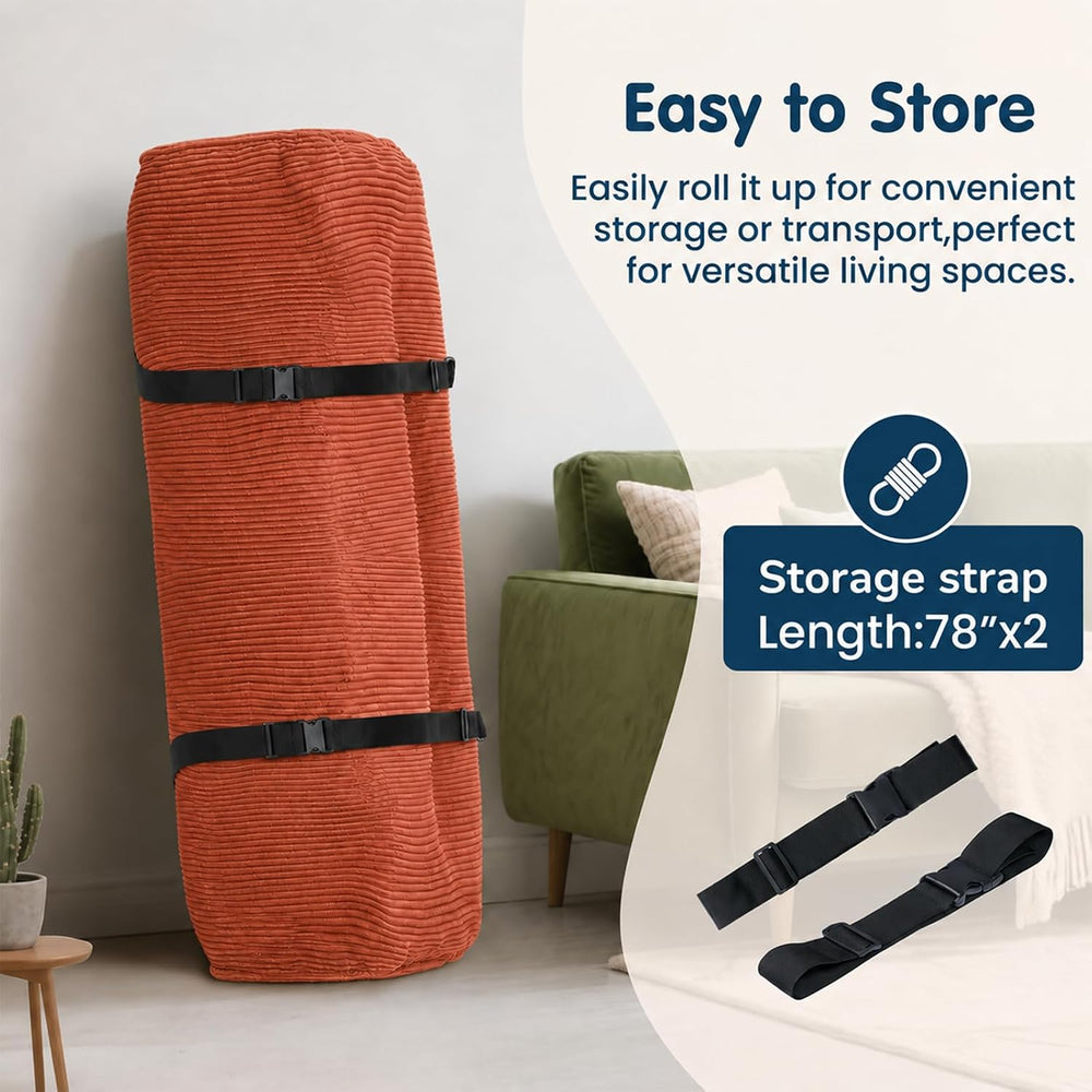 8 Inch Futon Mattress Full Size,Orange