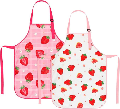 2 Pack Kids Apron, Cute Cooking Aprons, Waterproof Art Apron by XLSXEXCL