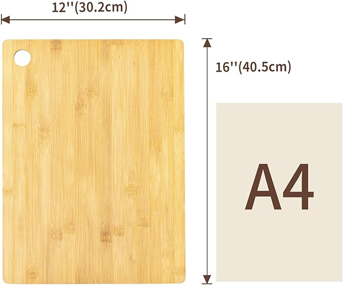 Utoplike Bamboo Cutting Board 16 x 12 inch, Wood Chopping Board - Image 3