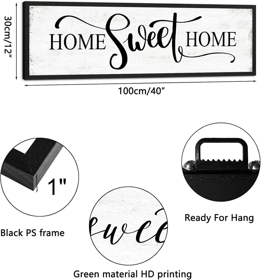 Home Sweet Home Wall Decor: Modern Farmhouse Rustic Sign 12" x 40",...