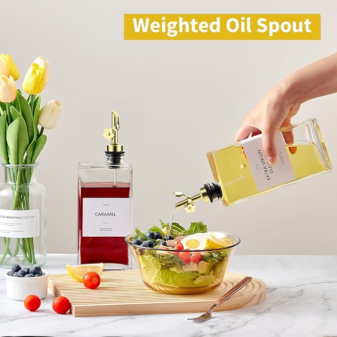 Olive Oil Dispenser Bottle for Kitchen, 16.9 oz/ 500 ml Vinegar Dispenser - Image 2