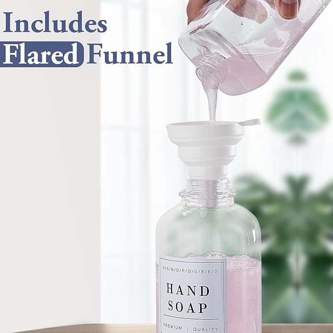Glass Soap Dispenser with Pump, Countertop Soap and Lotion Dispenser Set of 2 - Image 4