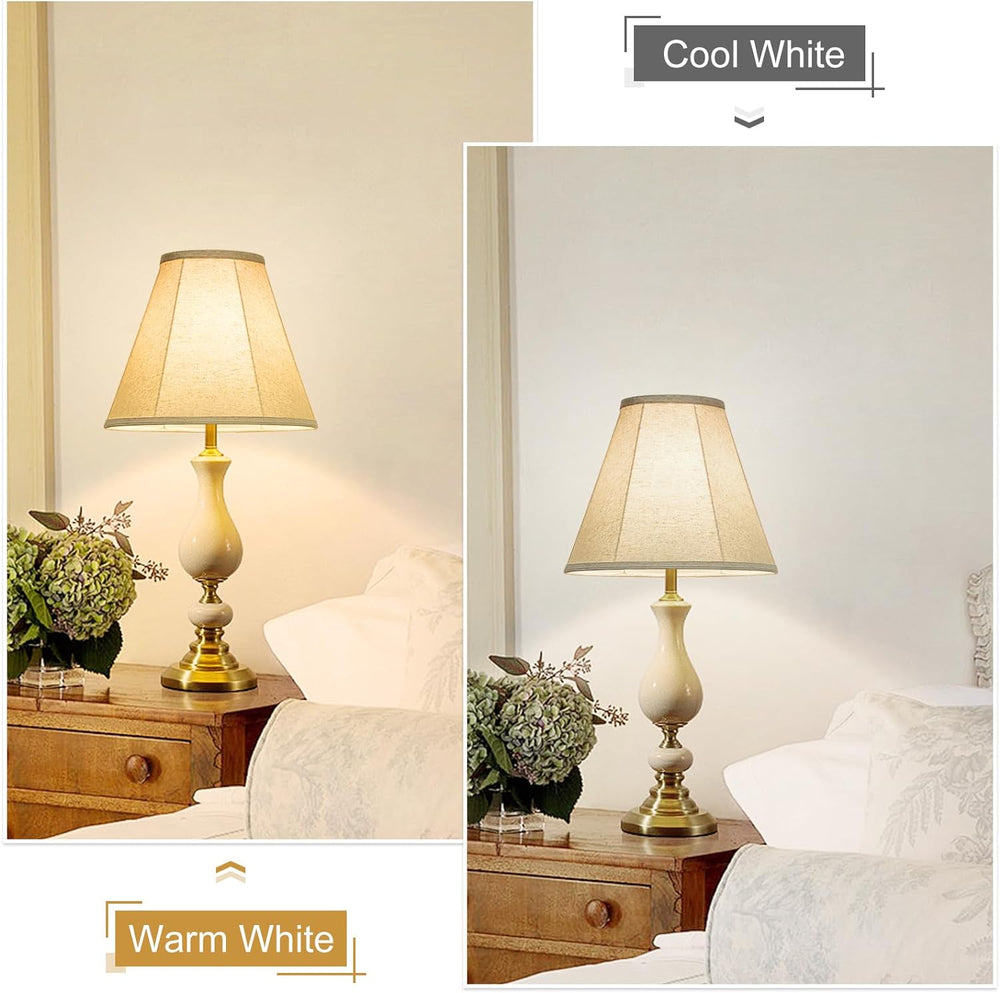 Bell Lamp Shades Set of 2, 6"Top x 13"Bottom x 10"High, Beige ...