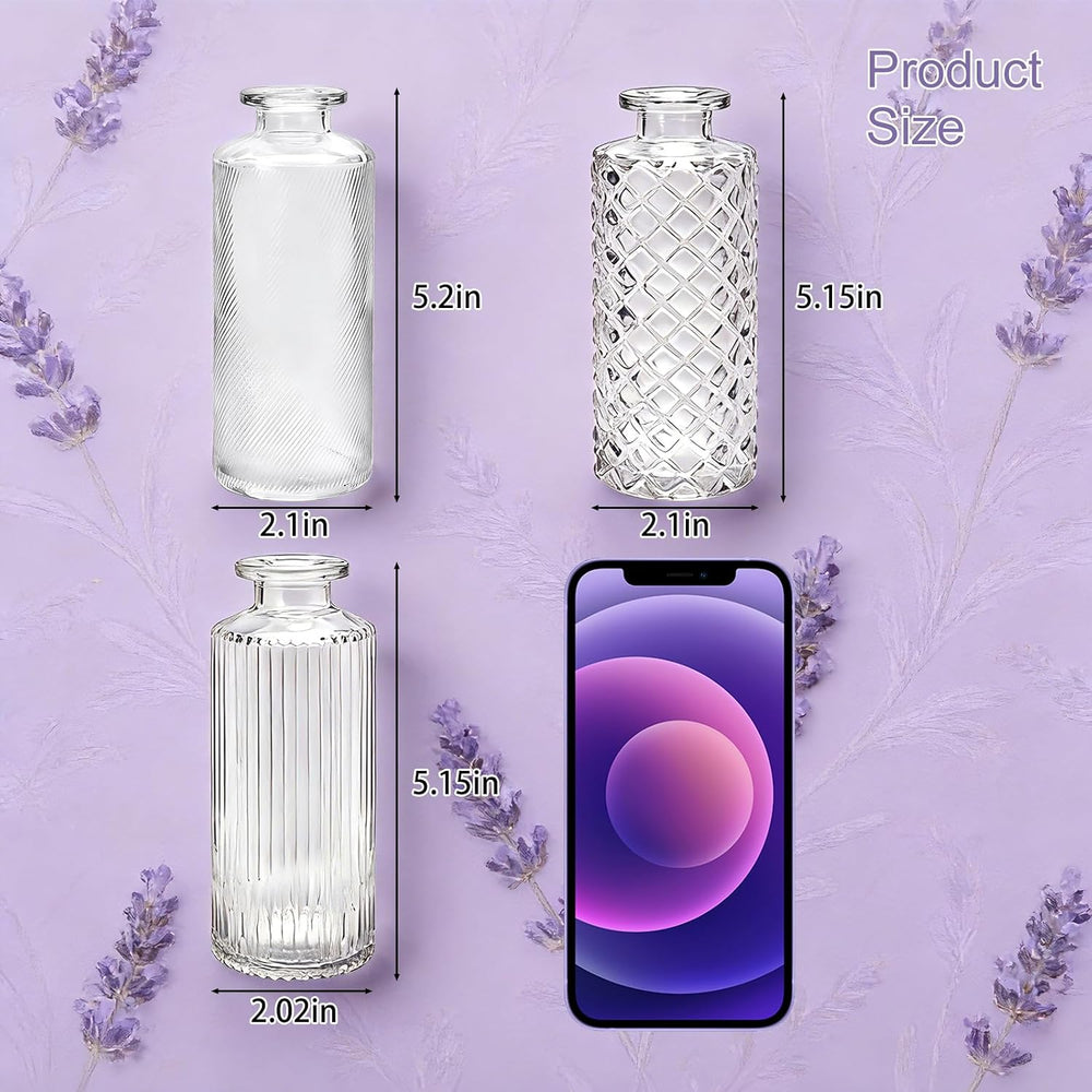 Glass Bud Vases 30 Pack, Small Clear Flower Vases for Centerpieces in Bulk