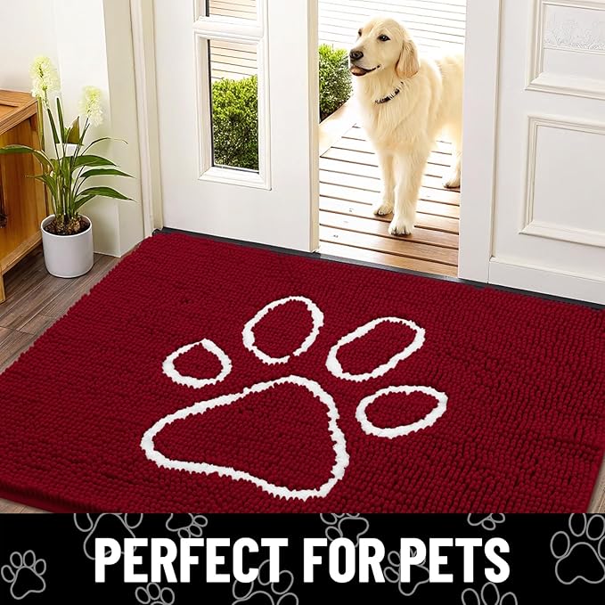 Smiry Dog Door Mat for Muddy Paws, Absorbent Dirt Trapper Non Slip Quick Dry - Image 7
