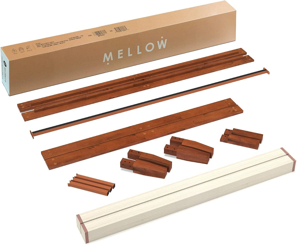 Mellow Naturalista Classic 16 Inch Solid Wood Platform Bed with Wooden Slats,...
