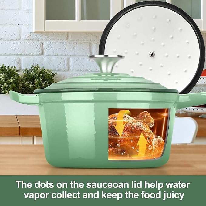 HaSteeL 1 QT Cast Iron Saucepan, Mini Enamel dutch oven - Image 5