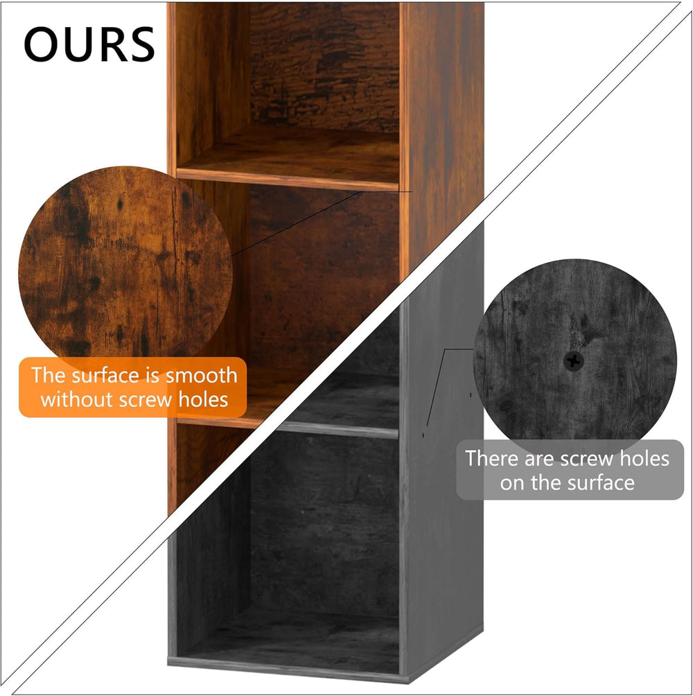 3 Cube Storage Organizer, 3 Tier Cube Low Bookcase Freestanding Storage Displ...