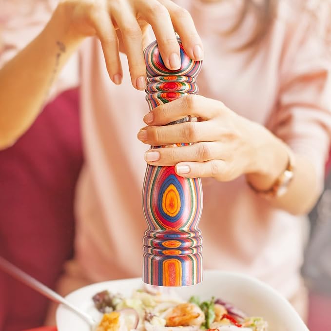 Baltique Marrakesh Pepper Grinder – 8 Inch Colorful Wooden Pepper Mill - Image 3