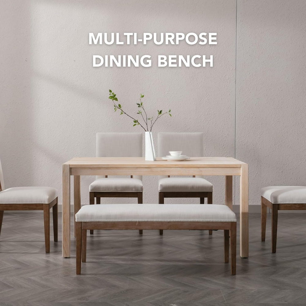 chairus Padded Entryway Bench Linen Upholstered Dining Table Benches Farmhous...