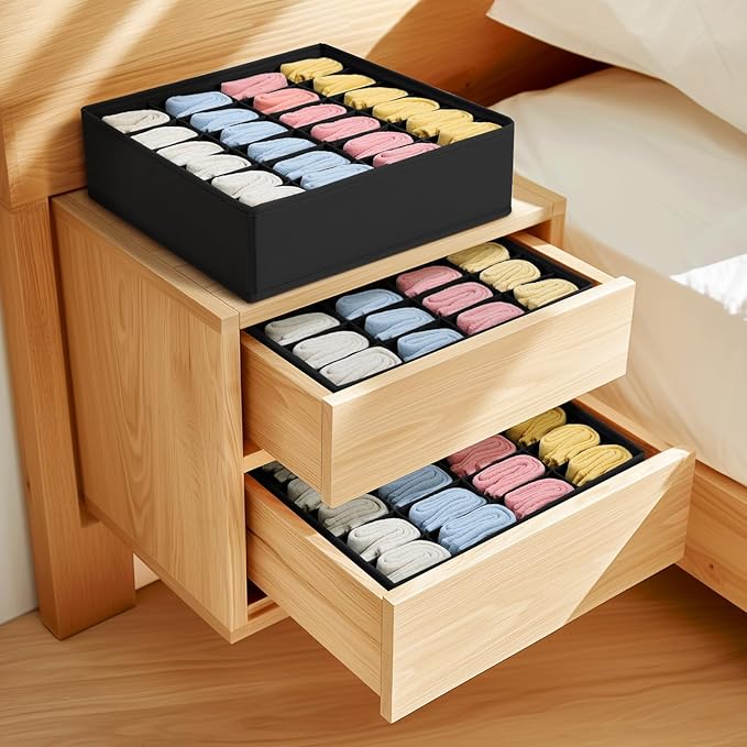 Joyoldelf Sock Drawer Organizer Divider Underwear Organizer 24-cell Fabric - Image 5