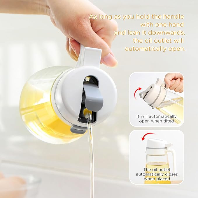Auto Flip Glass Olive Oil Dispenser, Dispenser - Image 2