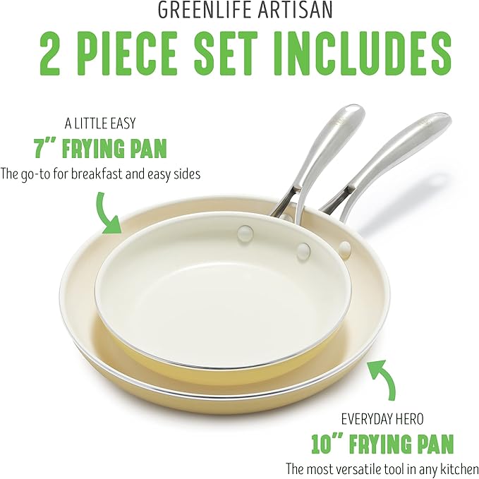 GreenLife Artisan Healthy Ceramic Nonstick, Stainless Steel Handle, Dishwasher - Image 5