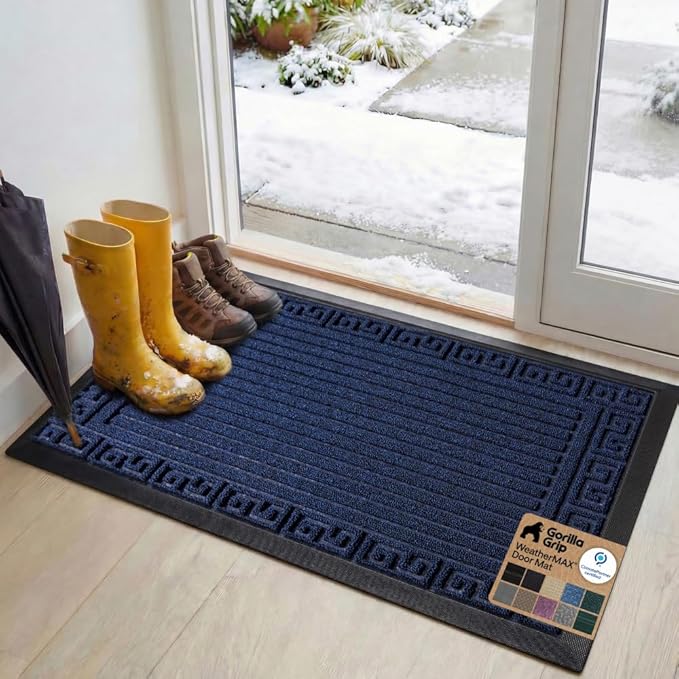GORILLA GRIP 100% Waterproof All-Season WeatherMAX Doormat, US Designed Natural by GorillaGrip