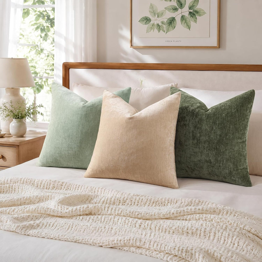 decorUhome Christmas Moss Green Throw Pillow Covers 24X24 Set of 2