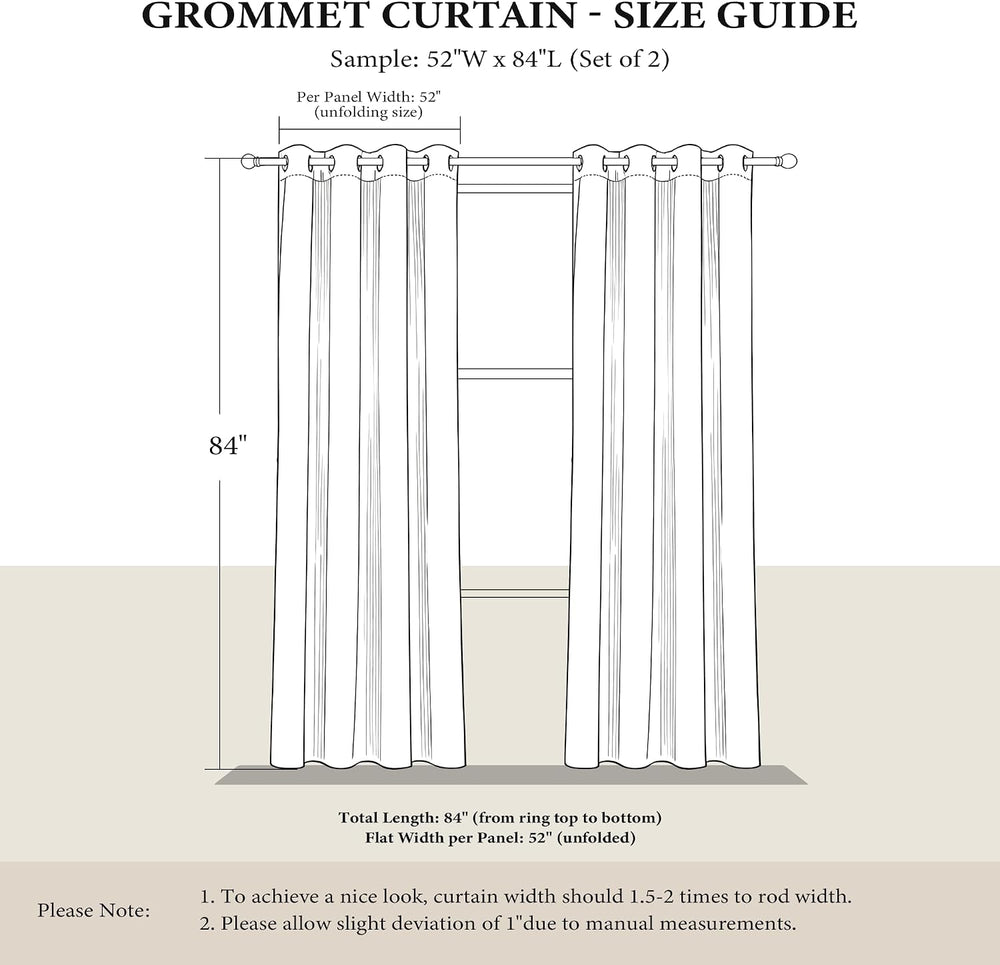 NICETOWN Black Out Grommet Pattern Curtain Panels 84 inches Long